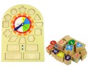 Drewniany Edukacyjny Zegar Sorter Klocki Kolorowe Liczby