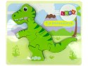 Drewniane Puzzle Dinozaur Isanosaurus Tyranosaurus Zielony