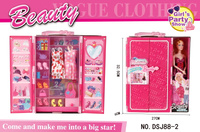 Lalka z Garderobą dla dzieci 3+ Ruchome elementy + 2 Sukienki + 5 Torebek + 4 pary Butów + 3 Wieszaki