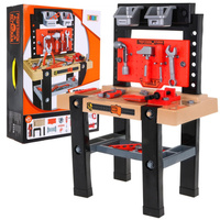 Stolik warsztatowy dla dzieci 3+ Zestaw małego majsterkowicza 64 el. + Narzędzia + Akcesoria