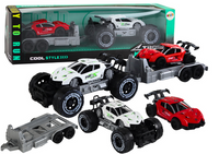 Auto Terenowe Białe Laweta Pojazd Sportowy Zestaw