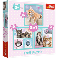 Puzzle - 3w1 (20, 36, 50) - Słodkie zwierzaki - Trefl 34862