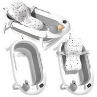 Wanienka Z Termometrem Dla Niemowląt Składana Materac W Gwiazdki Szara