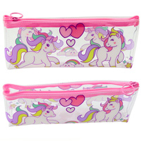 Piórnik Szkolny Dziewczęcy Transparentny Przeżroczysty Jednorożce