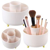 Organizer Na Pędzle Kosmetyki Obrotowy 360° 5 Przegród Biały