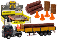 Ciężarówka Z Drewnem Niebieska Tir Przyczepa 1:24 Bale Dźwięki Światła