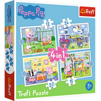 Puzzle - 4w1 (12,15, 20, 24) - Wspomnienia z wakacji - Świnka Peppa - Trefl 34359
