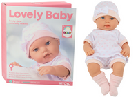 Lalka Bobas W Białej Piżamce Czapeczka Kołderka Podusia