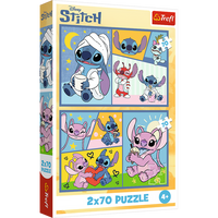 Puzzle - 2x70 - Ze Stitchem nie ma nudy - Disney Lilo and Stitch - Trefl 34444