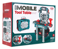 Warsztat z narzędziami dla dzieci 3+ Zestaw majsterkowicza 2w1 niebieski Walizka + stojak