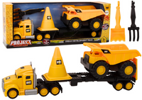 Zestaw Maszyn Budowlanych Ciężarówka Wywrotka Ruchome Żółty