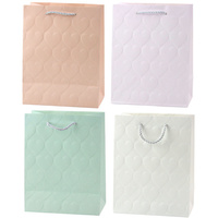 Torba Prezentowa Elegancka Tłoczone Serca Pastelowa 23 x 18 x 10,5 cm